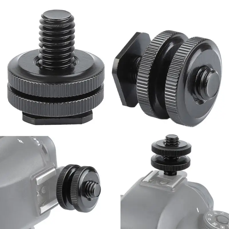 

Reinforced 1/4 Inch Screw Adapter With Double Nut For Camera Up Down Lock Screw Compatible With Nikon SC-28 TTL Cord YongNuo