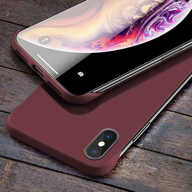 Matte Red Ультра тонкие роскошные безрамочные Чехлы для samsung Galaxy S9 S10 Plus Note 10 9 S9 S10 Plus, жесткие Матовые чехлы без рамки, бампер - Цвет: Matte Red