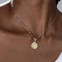 a z initial round letter pendant necklace for women stainless steel choker coin letter necklace birthday summer jewelry bff