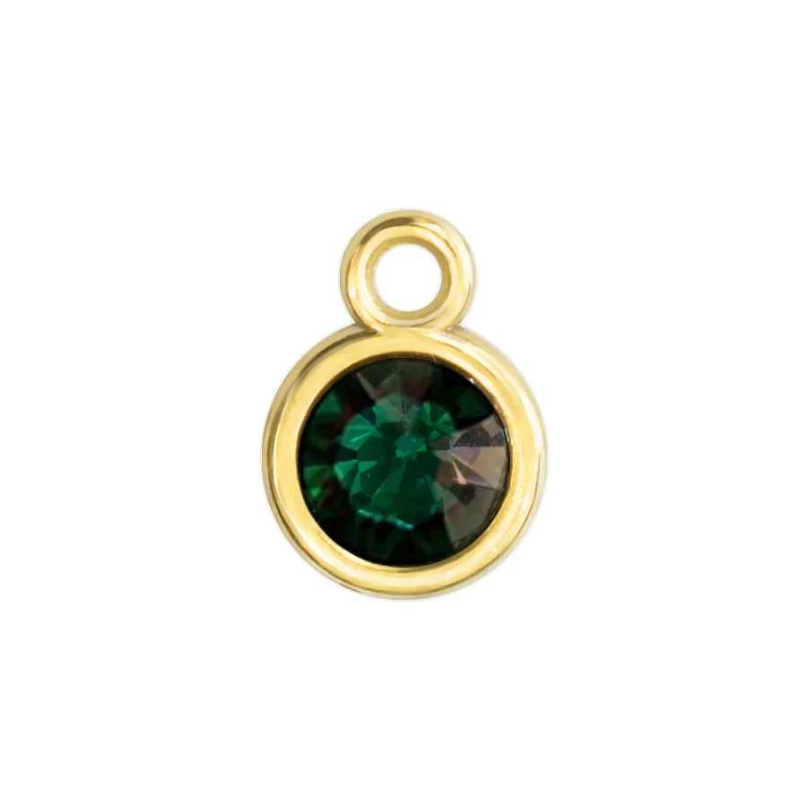 12p dark green Цена 12 шт./лот золотой цвет Хрусталь Камень Амулеты с открытым кольцом Шарм Diy Аксессуары HC482 - Окраска металла: 12p dark green