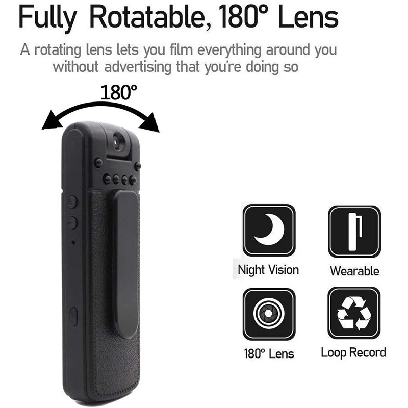 1080P HD Mini IP Camera Voice Audio Recorder PIR Motion Dection Infrared Night Vision Back Clip DVR | Электроника