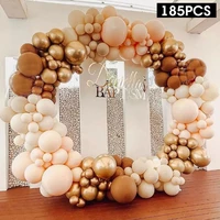 114118185pcs balloons coffee brown gold balloons arch kit garland for baby shower wedding party new year christmas decor
