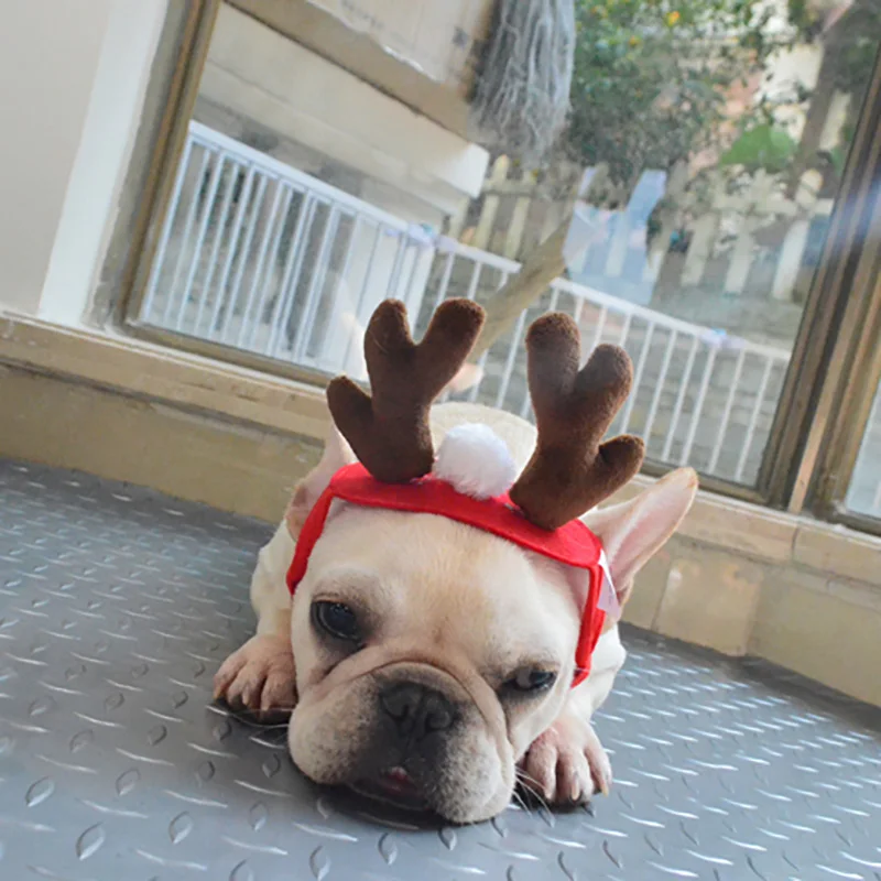 Рождественский ободок в виде лося для кошек украшения волос собак аксессуары