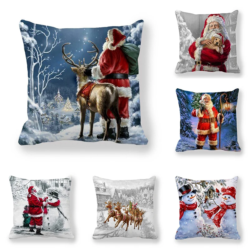 

Pillow Happy New Year For Sofa Car Seat Cushion 2021 Merry Christmas Decorations