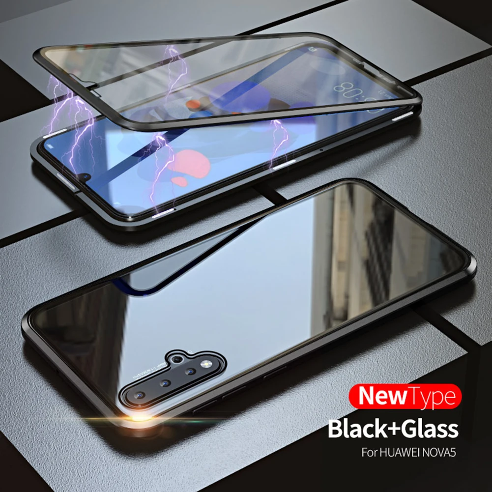 Магнитный металлический защитный чехол для телефона стеклянный Huawei Mate 20 Pro 10 |