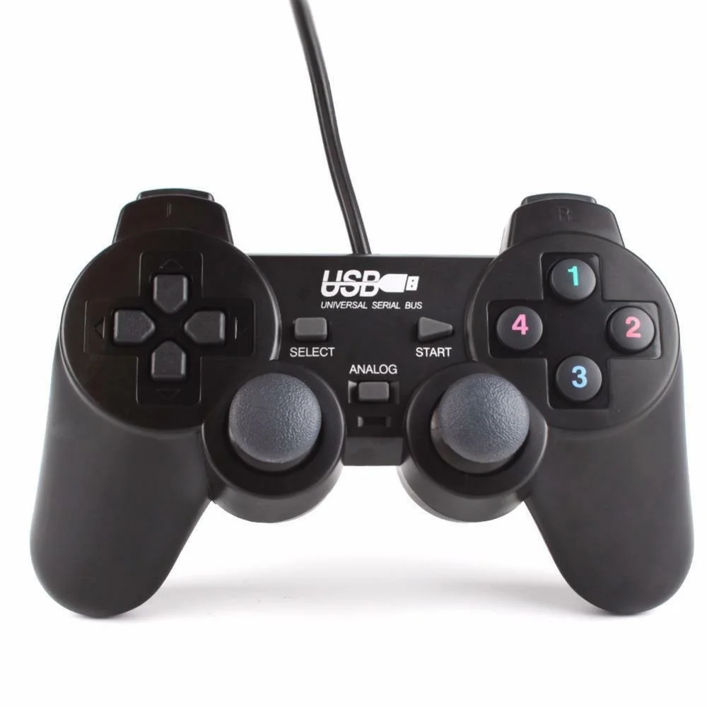 

Wired USB PC Game Controller Gamepad For WinXP/Win7/8/10 Joypad For PC Windows Computer Laptop Black Game Joystick