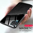 Чехол-накладка для samsung galaxy a02s, a12, a32, a42, a52, a72, 5g, кожа, магнитный, противоударный