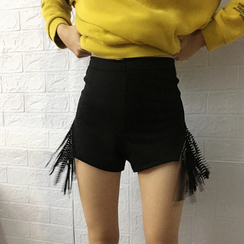 New Pole Dance Clothing Black Shorts Rhinestone Fringes Pants Nightclub Stage Female GOGO Costume Jazz VDB2206 |