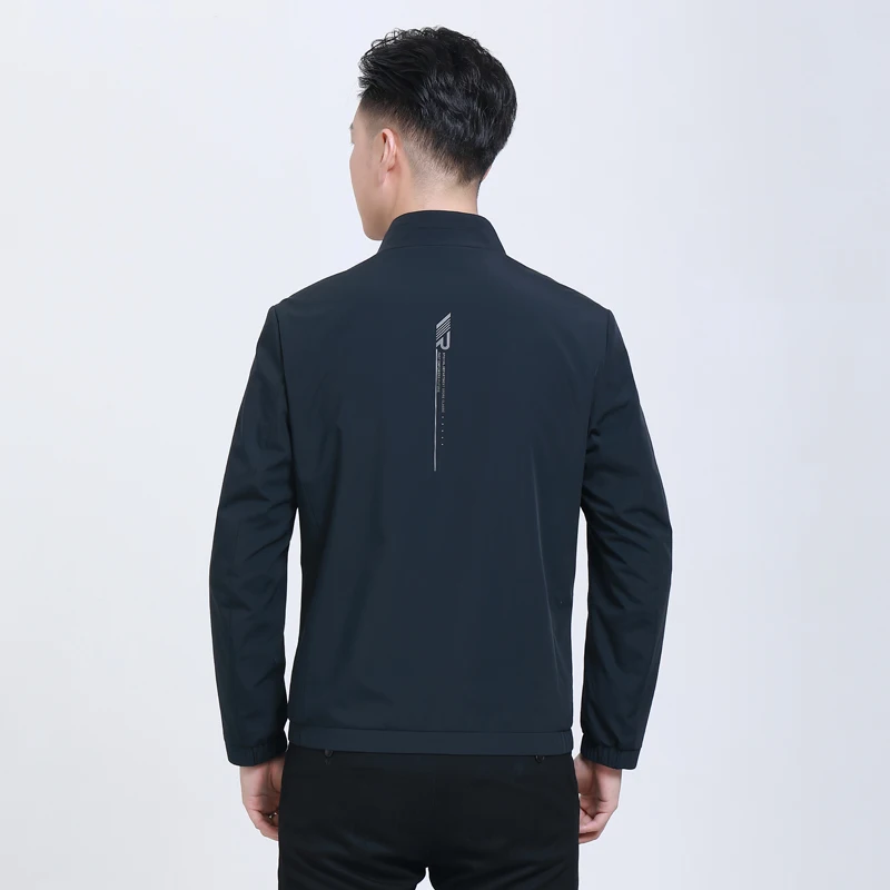 

2021 New Men's Spring Casual Jacket Male Long Sleeve Slim Fit Solid Color Lined Coat Navy Zippper Luxury Bomber Outerwear L-XXL