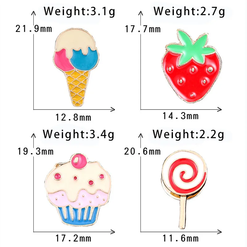 Набор с эмалью из мультфильма брошь оптовая продажа мороженое торт леденцов