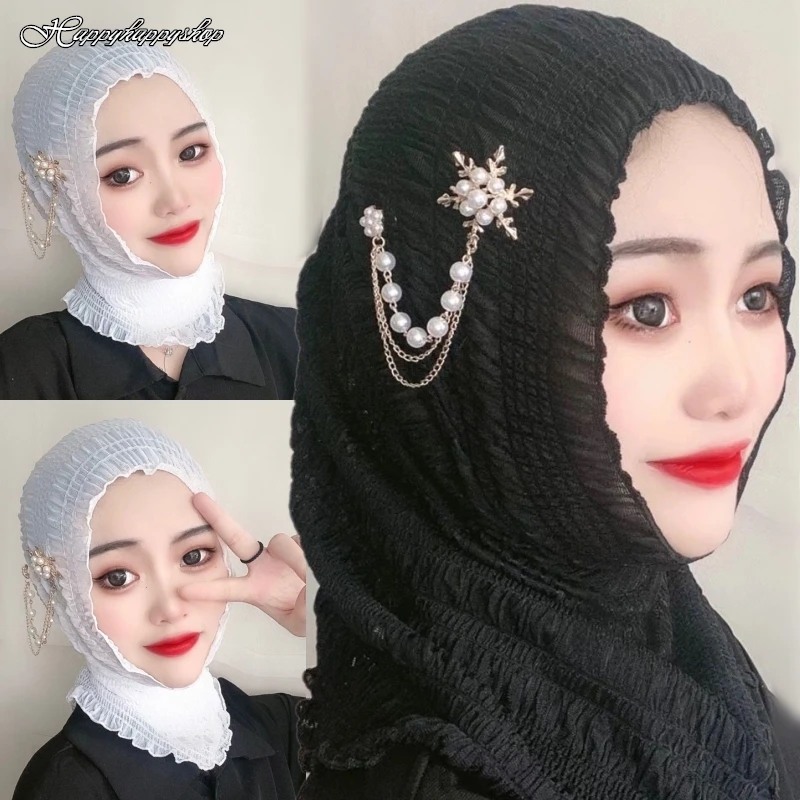 Цельный хиджаб Amira мусульманская женская плиссированная шапка головной платок