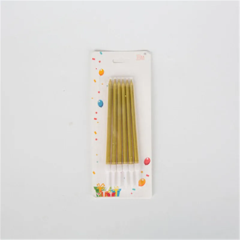 6 шт. золотистый Длинный карандаш Свеча для торта безопасное пламя детей дня