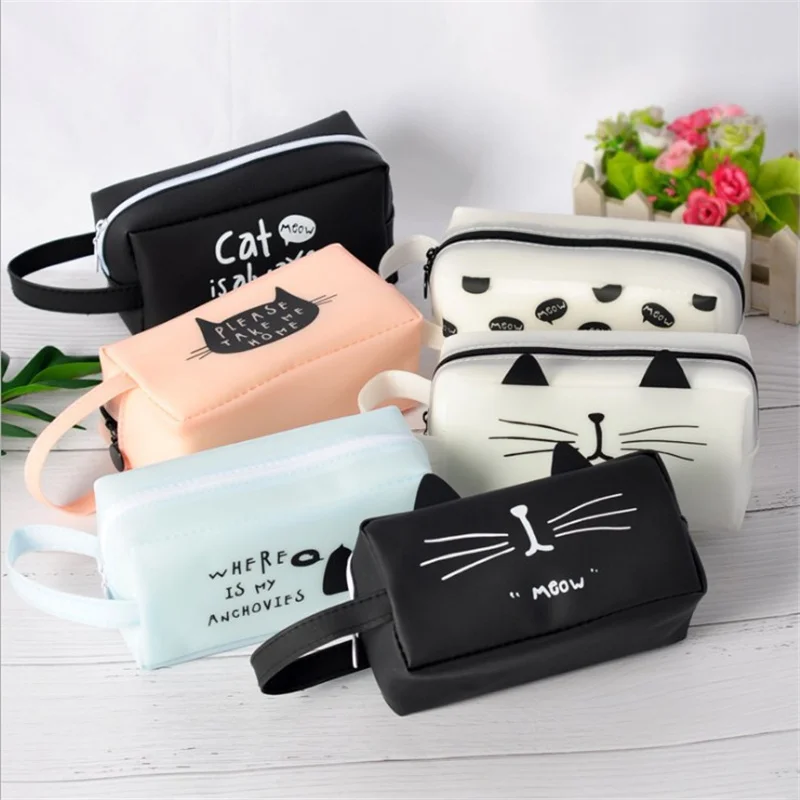 

silicone pen bag Cute pencil case School stationery Storage bag portable pen case for girls school supplies gifts kawaii pen box