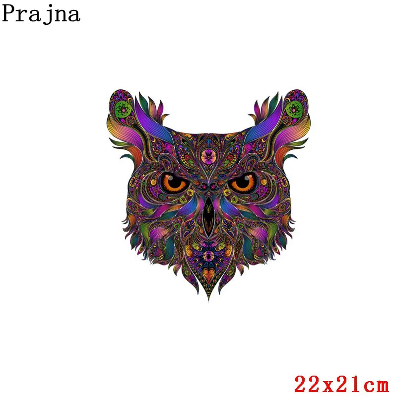 

Tiger Skull Patch Heat Transfer Vinyl Iron On Transfer For Clothes Cartoon Cat Owl Badge Ironing Stickers Applique Accessories