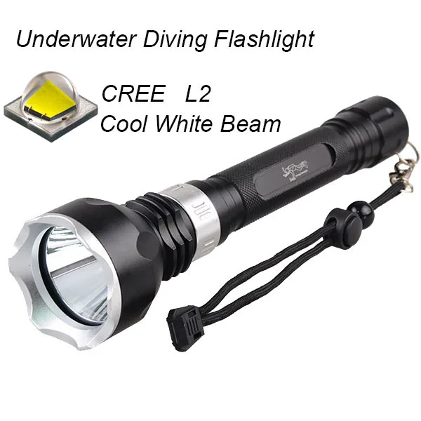 TMWT IP68 Водонепроницаемый Подводные 100 м XML T6 CREE L2 теплый белый светодиод Подводное факел Дайвинг для 18650 Батарея - Испускаемый цвет: COOL WHITE L2