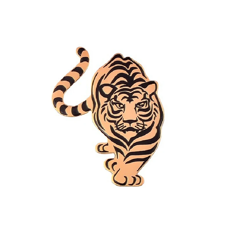 

CINDY XIANG Men Shirt Enamel Broche Vivid Tiger Brooch Pins Zodiac Cute Animal Brooches Vintage Jewelry Friends Gift 2 Colors