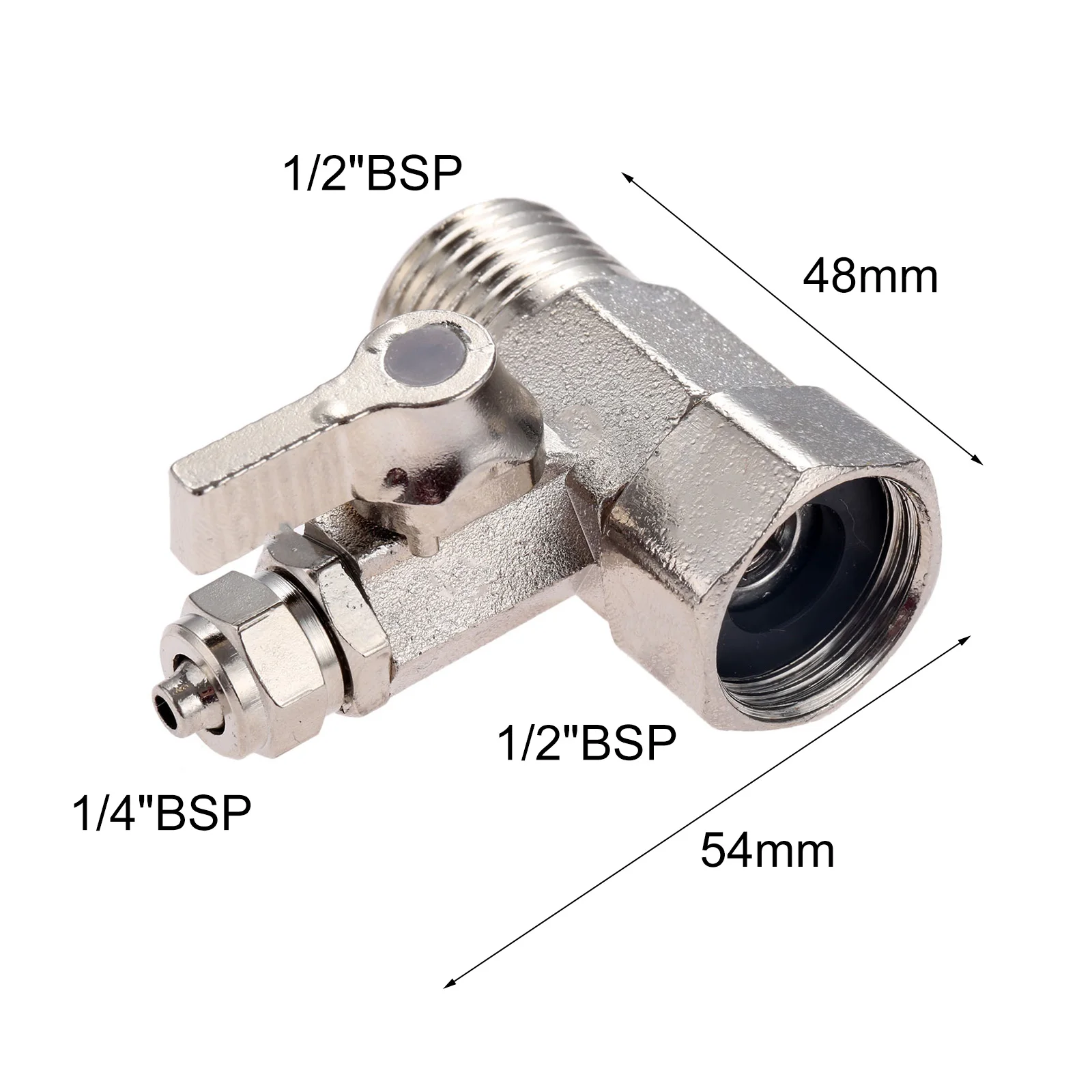 

1/2'' to 1/4'' Faucet Water Filter Ball Valve Tap Tee Connector Valve RO Feed Water Adapter For Hardware Tools