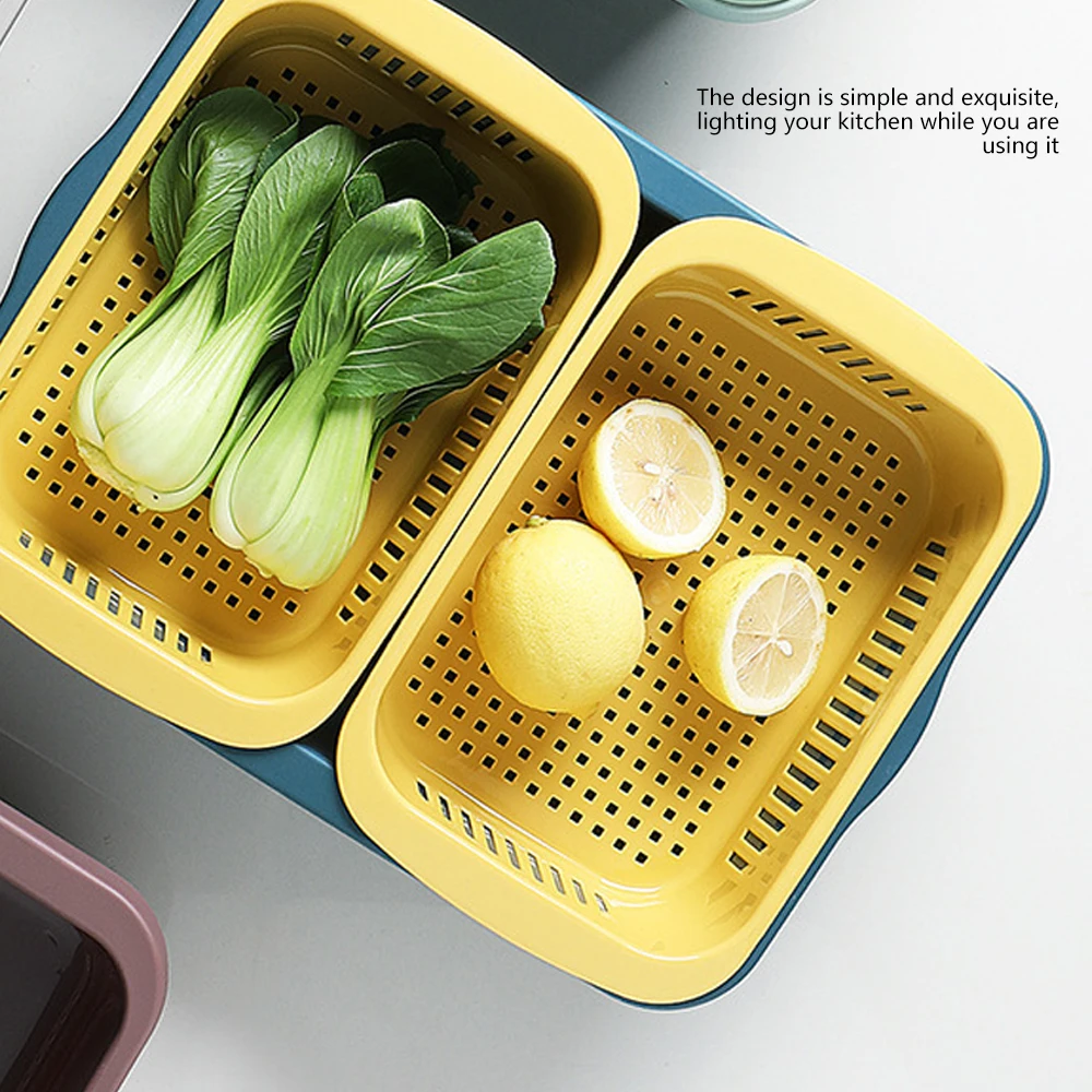

Kitchen Folding Sink Strainer Drain Vegetable Fruit Drainer Basket Space Saving Washing Shelf Strain Rack Kitchen Organizer