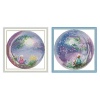 counted patterns looking up at the moon cross stitch embroidery needlework kit stamped thread 11ct 14ct printed fabric gift sets