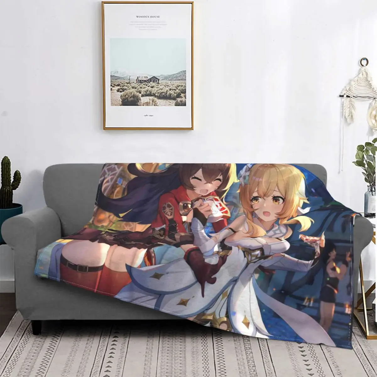 

Manta de franela transpirable de algodón a cuadros para cama de niña, manta de Anime para sofá de dormitorio