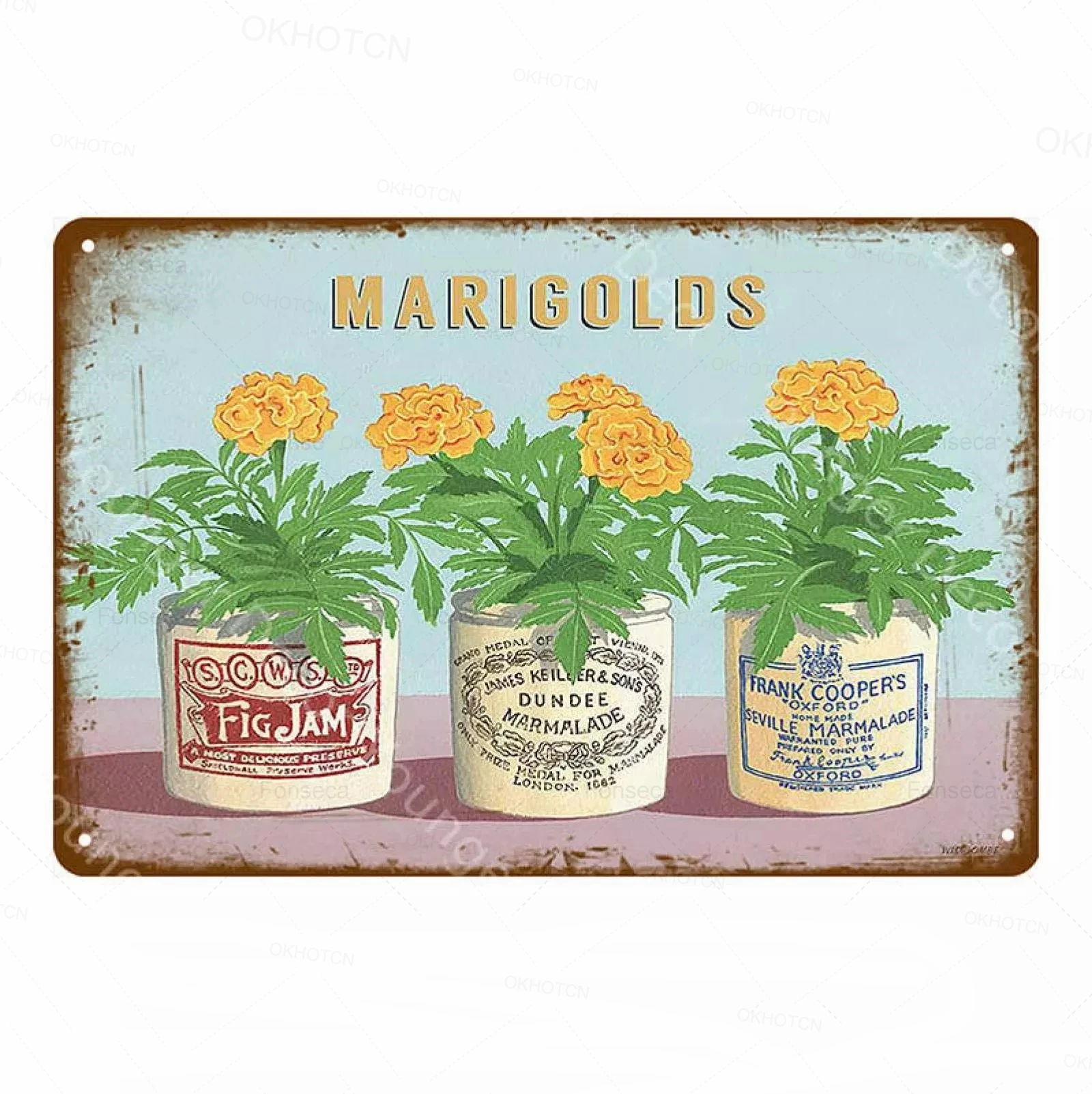 

Fruit Vegetables Flower Tin Sign Plants Metal Sign Garden Supermarket Home Kitchen Decoration Wall Art Plaques 20x30cm