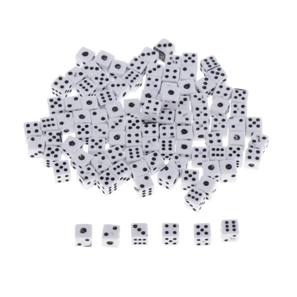 

100pcs 5mm Six Sided D6 Dice Dies for Table Games MTG RPG Gaming Gift Collection