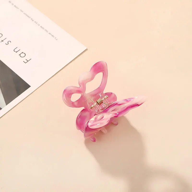 

New Fashion Mini Butterfly Hair Claws Acetate Hairpin AccessoriesAcrylic Sweet Hair Ornament Clip Geometric Barrette Shark Clip