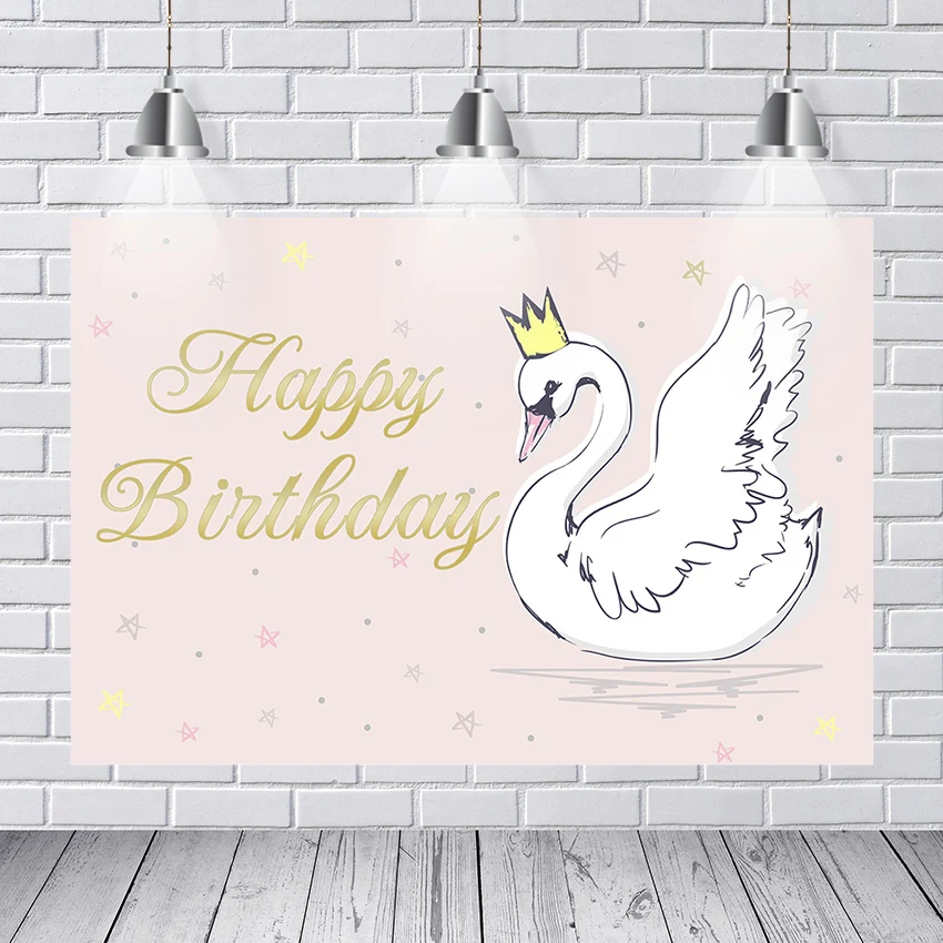 1st на день рождения скатерть Фотофон розового лебедя принцессы вечерние
