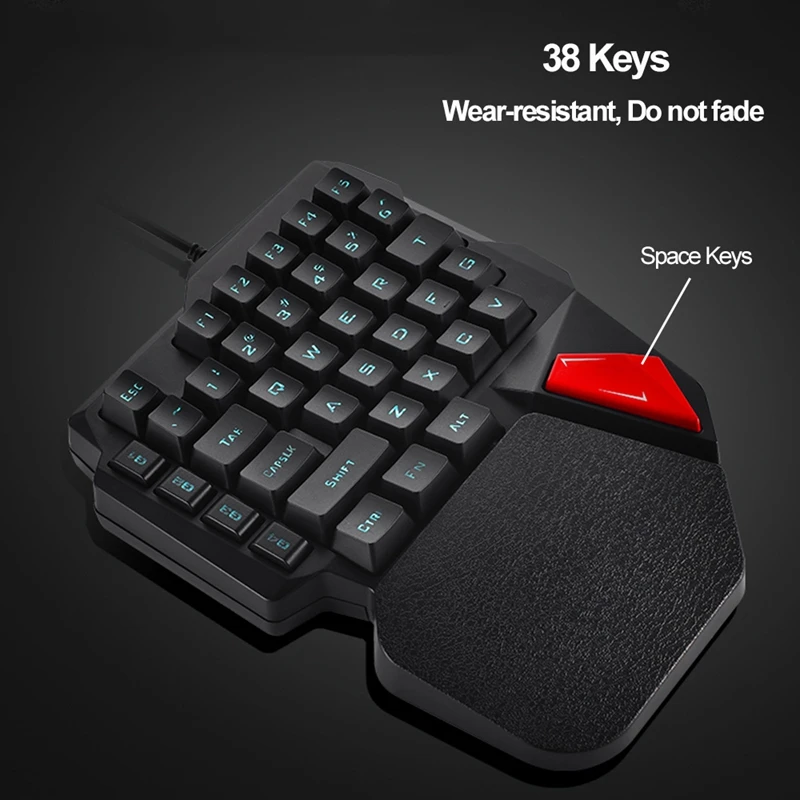 38-Key профессиональные Одноручные Usb Проводные игровые клавиатуры с подсветкой