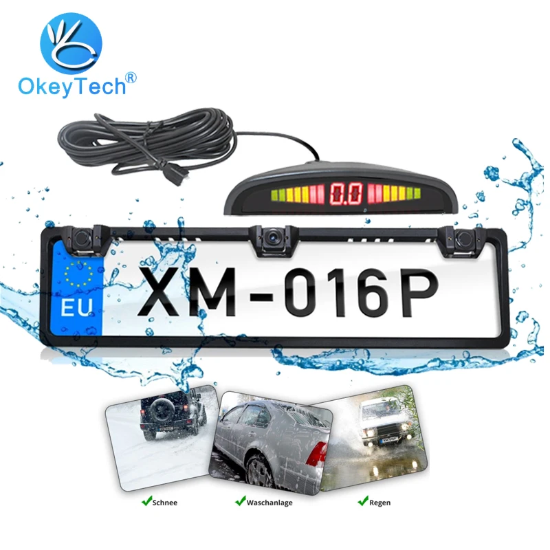OkeyTech парковки Сенсор авто система parktronic светодиодный реверсивный радар Евросоюз