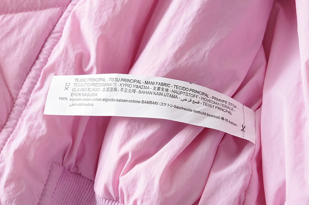 2021 Winter Bomber Jacket BF Casual Short Parkas Long-sleeve Pink Black Pleated Fashion High Street Puffer Jacket Women Coat