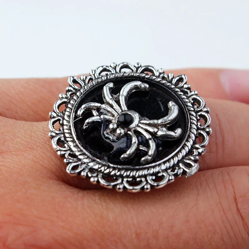 Кольца злого паука для женщин готические ювелирные изделия красный камень