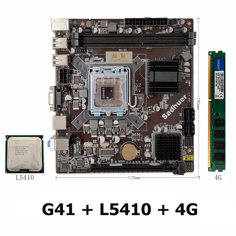 Десктопная материнская плата G41 для Intel Cpu с четырехъядерным процессором 2 33G L5410 + 4G