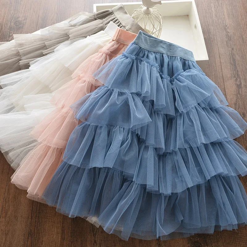 Пышные юбки из пряжи для девочек новая пышная детская длинная юбка на весну и