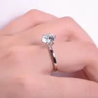 GEM'S BALLET 925 Sterling Silver Fine Jewelry Six Prongs 2.0Ct 8mm EF Color Moissanite Solitaire Engagement Rings For Women 2