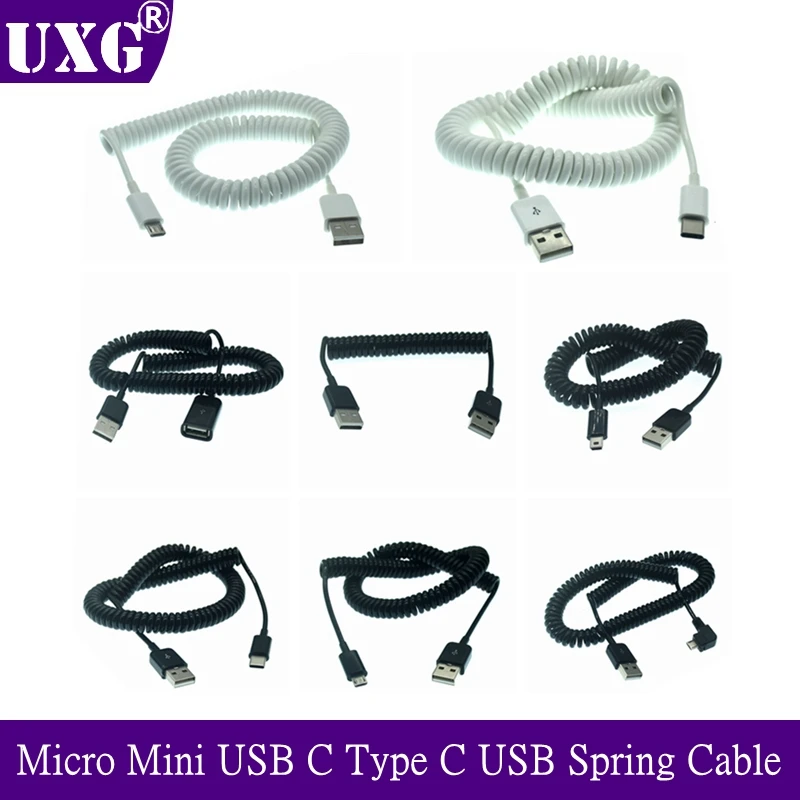 

Spring USB Cable Micro Mini USB C Type C Male to Male Female Fast Charging Cable USB C Phone Charger Cord Cable 1m 3m