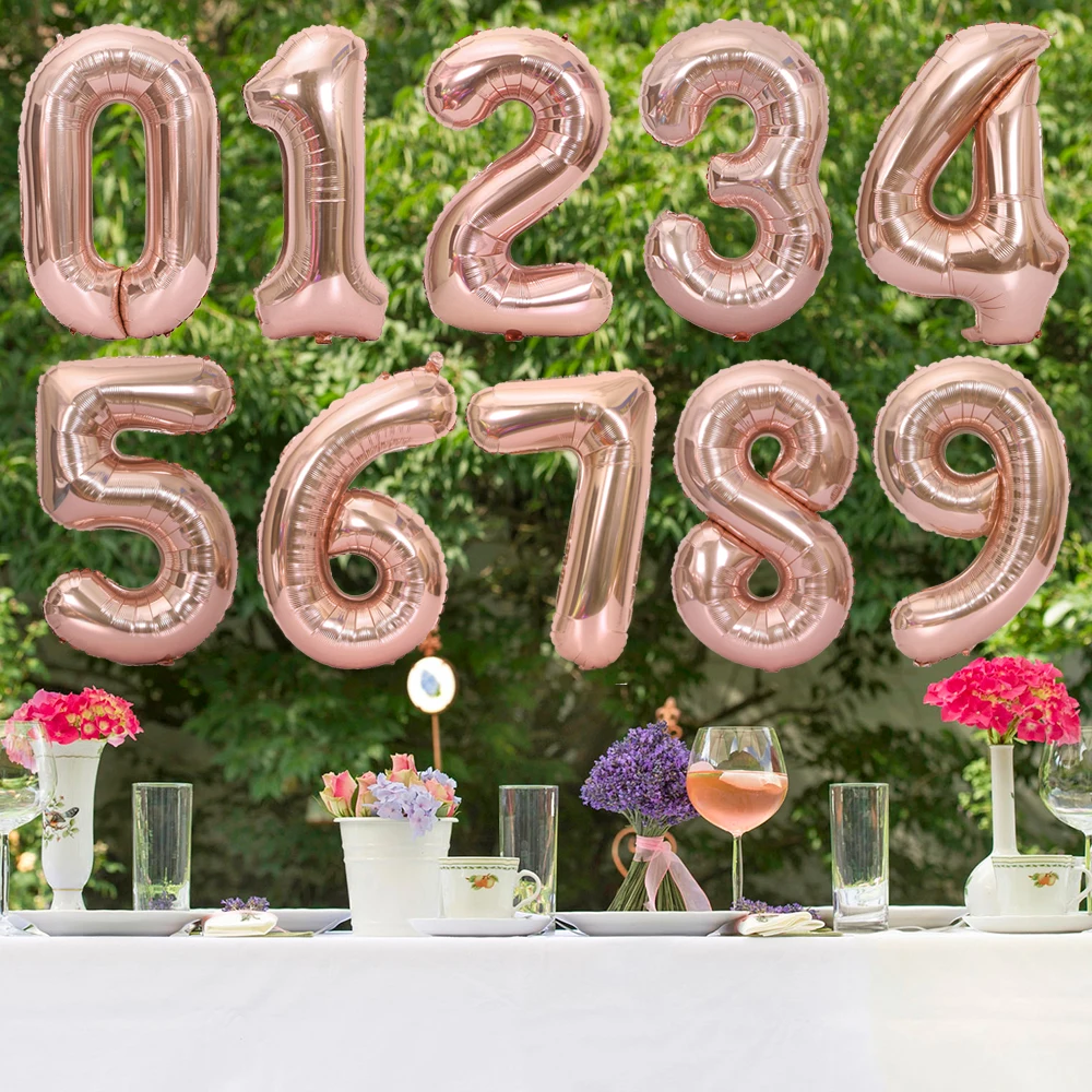 40 дюймов Большой цифровой Фольга шарики розового и голубого детского дня