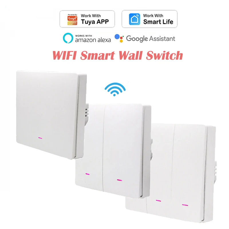 

Смарт-выключатель настенный беспроводной с поддержкой Wi-Fi и голосовым управлением