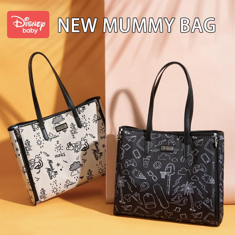 

Disney Mickey Baby Tote Bag For Mothers Nappy Maternity Diaper Mommy Bag Multifunctional Shoulder Lunch Bag Fashion Cosmetic Bag