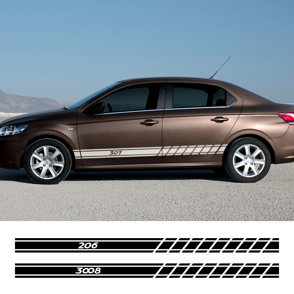 Декоративные наклейки на автомобиль 2 шт. дверь автомобиля для Peugeot 307 206 308 407 207 3008