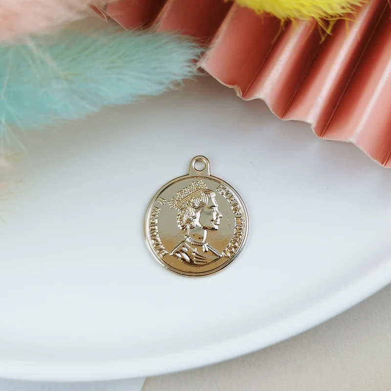 10 шт. подвеска в виде монеты золотистого/серебристого цвета | Украшения и