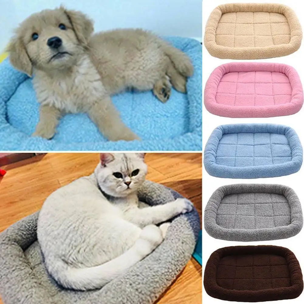 Большая кровать для собак из мягкого флиса теплые кровати кошек