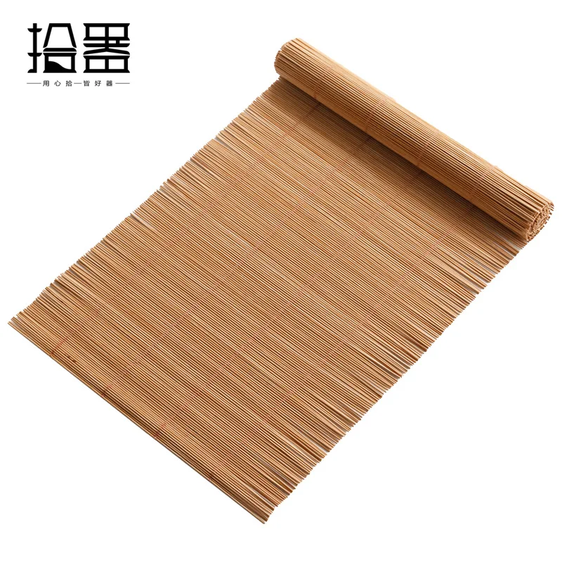 Chinese style bamboo mat tea table flag dry bubble cloth cup pad towel Zen curtain | Дом и сад