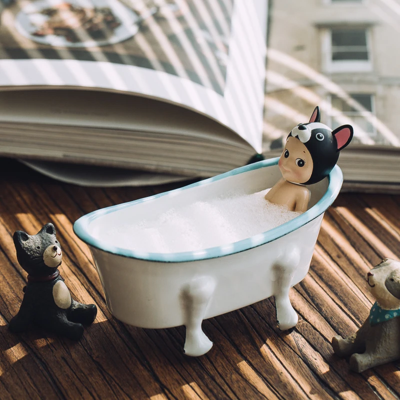 Эмалированная маленькая ванная дренаж для мыла 13 см в длину домашняя настольная