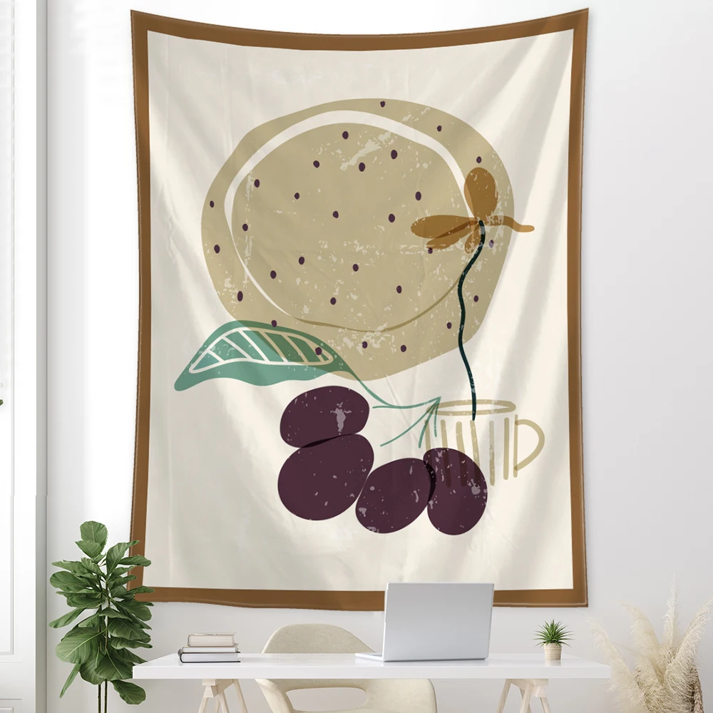 

Картина маслом растений гобелен Ретро настенный естественный эстетический богемный Декор для дома комнаты общежития фон