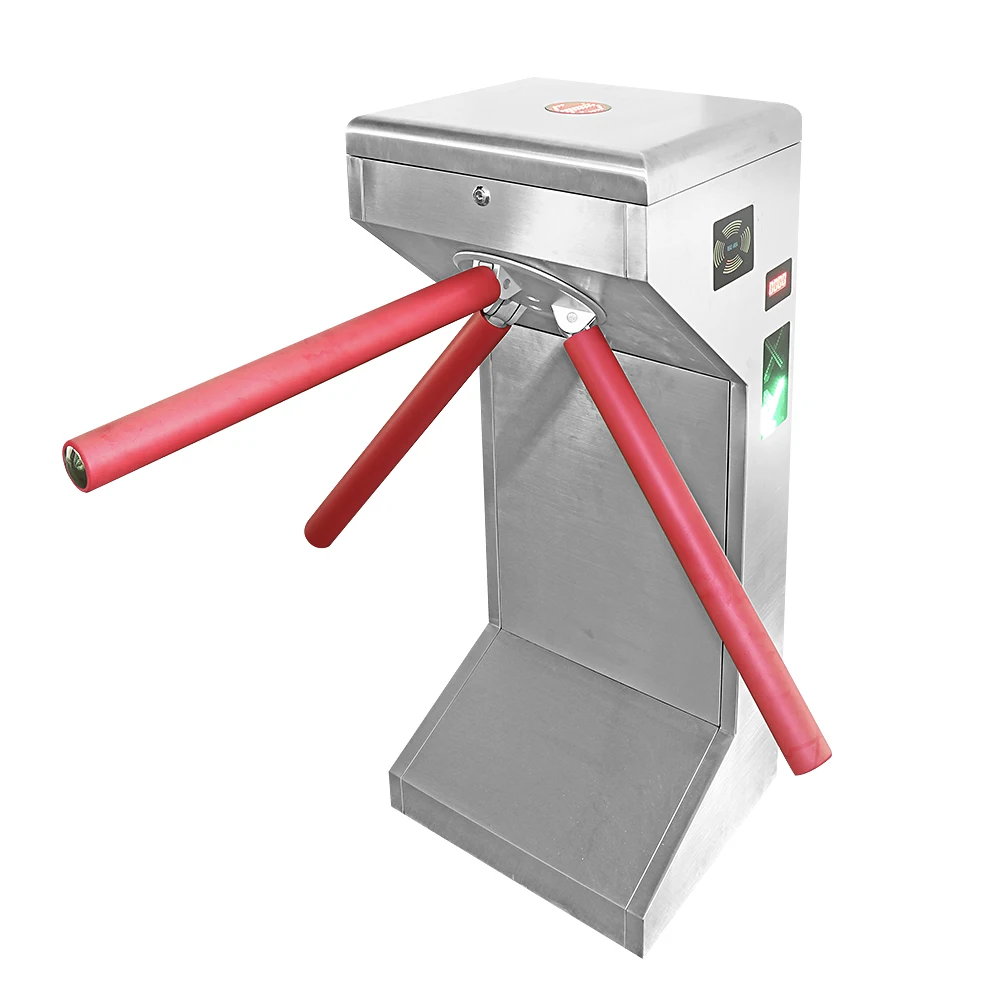 

Turnstile Auto Gate Stainless Steel Waist High Tripod Turnstile Gate For Pedestrian Access Control With LED Indicator
