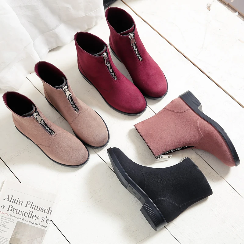 Женские Водонепроницаемые резиновые дождевые сапоги ботинки с застежкой на