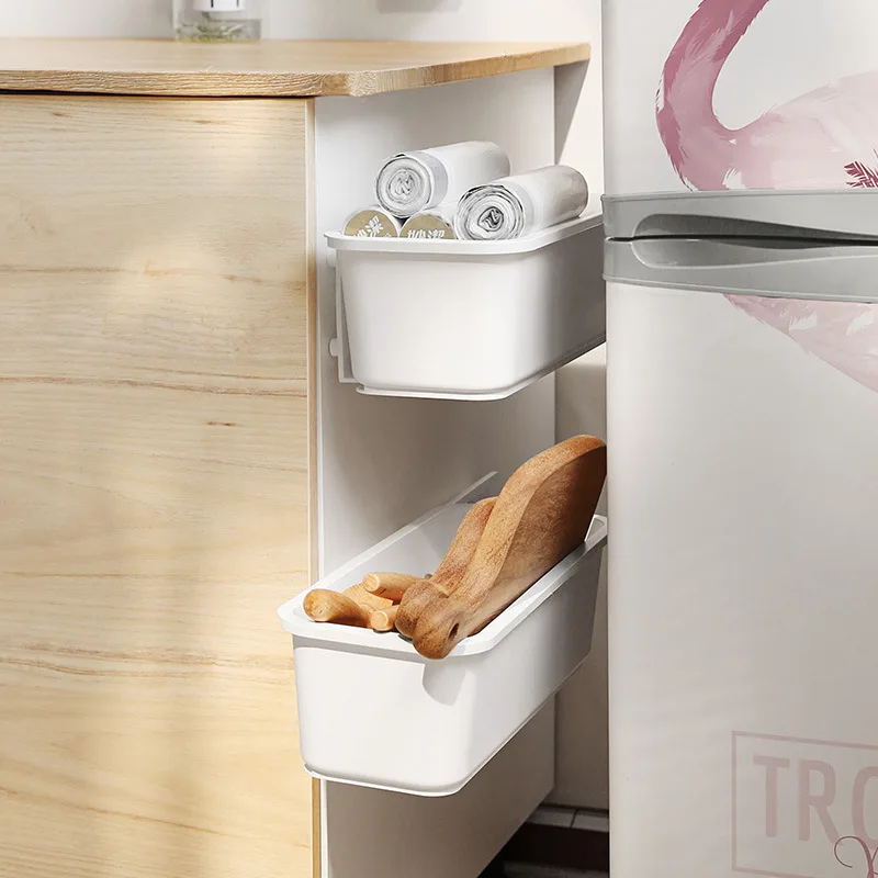

Hanging Refrigerator Shelf Cling Film Storage Punch-free Household Kitchen Storage Box Sink Rack Practical Tissue Storage Box