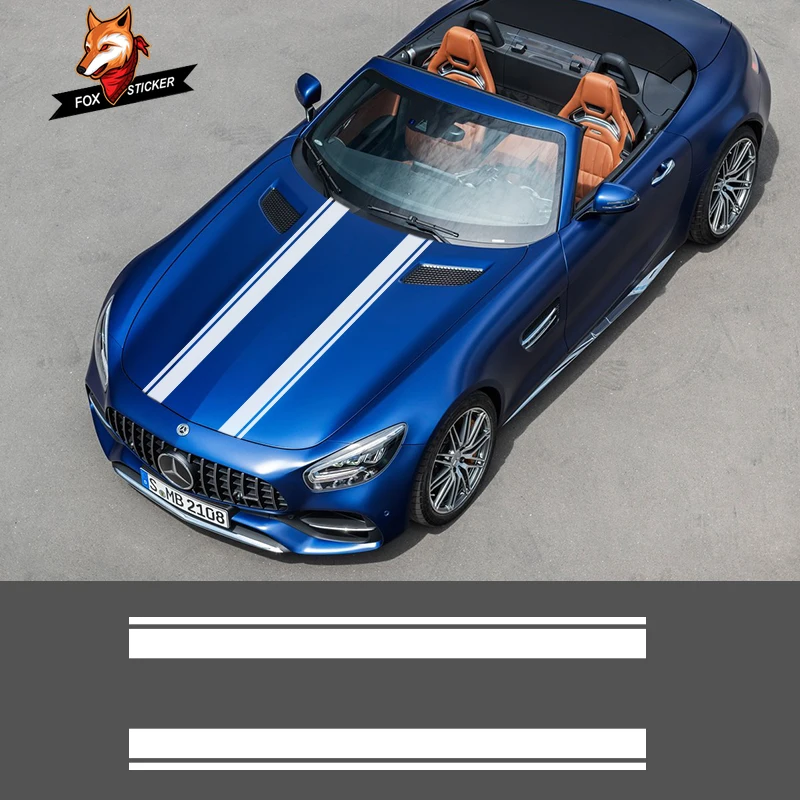 Автомобильная наклейка в полоску на капот Классические наклейки для кузова Mercedes