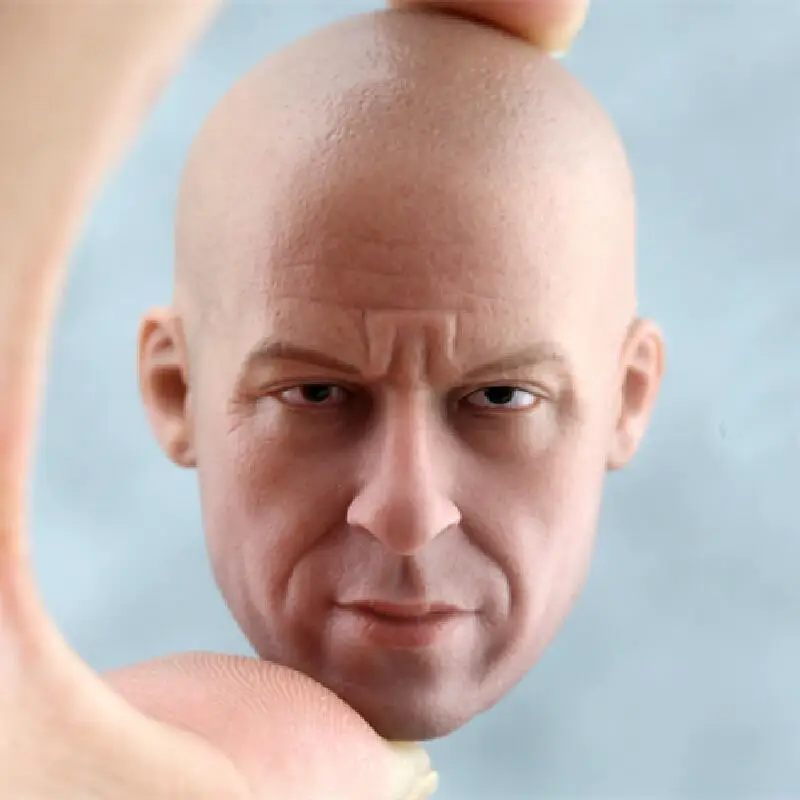 Cabeza tallada a escala 1/6 Vin Diesel, modelo masculino de PVC adecuado para figura de acción de 12 pulgadas, cuerpo, muñeca, Estrella